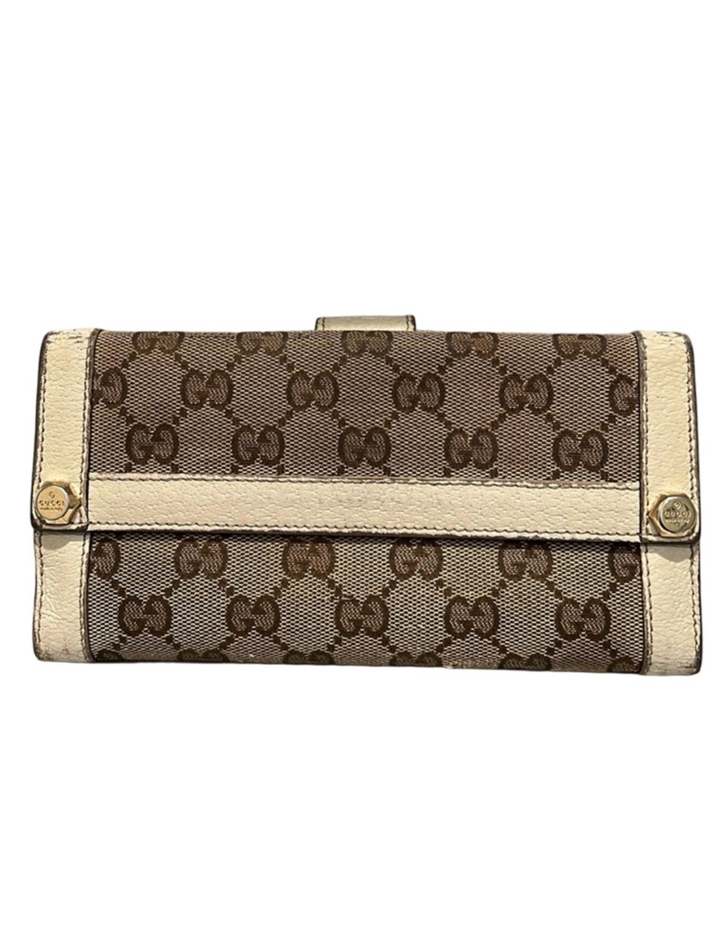 Gucci Monogram Leather Long Snap Wallet